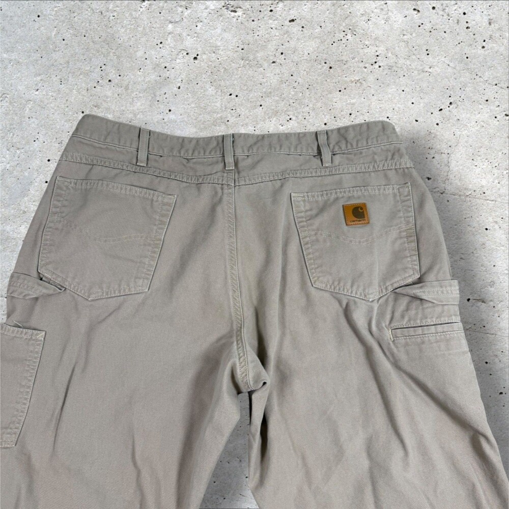 Carhartt B159 GKH Loose Fit Carpenter Pants Khaki Canvas Workwear Skater 40x30 - Picture 10 of 10